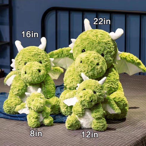 Little Flying Dragon Plush Toy, Cute Stuffed Animal Soft Dragons Toy - Perfect Gift for Kids (Green, 7.87in)
