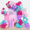 Amandir 152pcs Hot Pink and Teal Blue Balloon Garland Arch Kit, Different Sizes for Spa Girls Birthday Baby Shower Decor