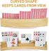 Set 4, 3-Tier LotFancy Playing Card Holders for Kids Adults Seniors, of Curved Wooden Card Holder for Family Card Game
