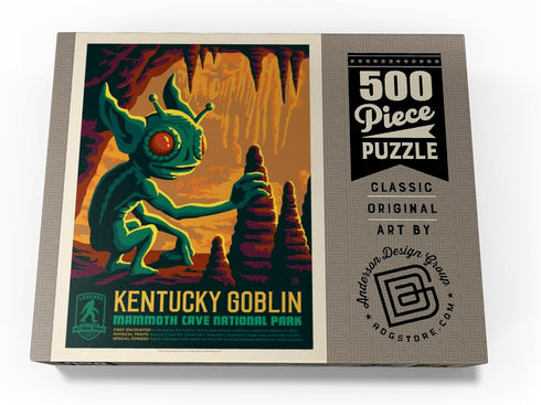 MyPuzzle Legends of The National Parks: Mammoth Cave's Kentucky Goblin - Vintage Poster 500 Piece Jigsaw Puzzle for
