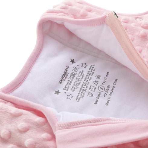 Baby in a Bag 2.5 (10-24 BABYINABAG Very Warm Tog Quilted Winter Model Baby Sleep Bag or Sack, Plush Minky Dot