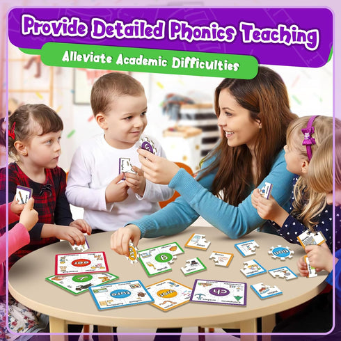 Phonics Puzzle Games, Spelling Games, Flash Cards for Toddlers, Educational Toys for Preschool Learning
