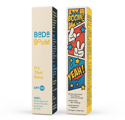Bada Boom 50 Mineral Translucent Sunscreen Powder, Brush on SPF for Kids and Sensitive Skin
