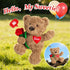15" Cuckool Teddy Bear Stuffed Animal with Rose and Love Heart, Microwavable & Weighted Stuffed Animal Plush Gift