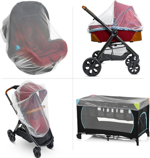 Baby Mosquito Net for Stroller, Carrier & Bassinet - Elastic Drawstring Infant Bug Net for Jogger & Car Seat