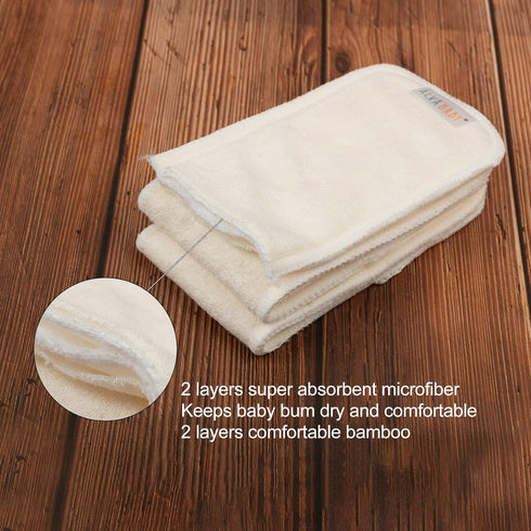 12PCS 4 12SMB ALVABABY Newborn Cloth Diaper Inserts - Layers, Reusable, Overnight