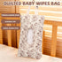Sinbana Mommy Quilted Wipes Pouch, Fillable Floral Baby Wipe Holder Cover with Lanyard Portable Bag for Stroller Travel