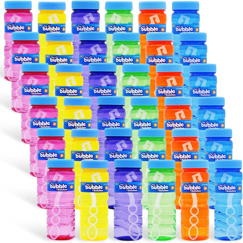 JOYIN 36 Pcs Bubble Bottles with Wand Assortment - 4oz Blow Bubbles Solution, Party Favor Set