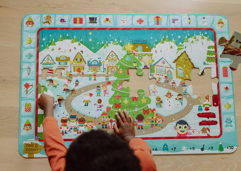 Chuckle & Roar Christmas Village Puzzle, Engaging Educational Puzzles for Kids, 50 PC Floor Puzzle for Preschool