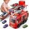 XINNOVEL Fire Trucks Toys for Toddlers Ages 3-5, Folded Carrier Truck Race Track