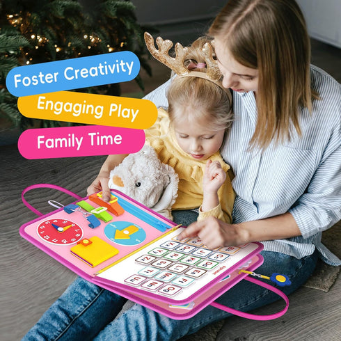 1 2 3 4, 3 4 Freebear Busy Board Toddler Travel Toys Sensory Toys for Toddlers Montessori Learning Toys for Toddlers