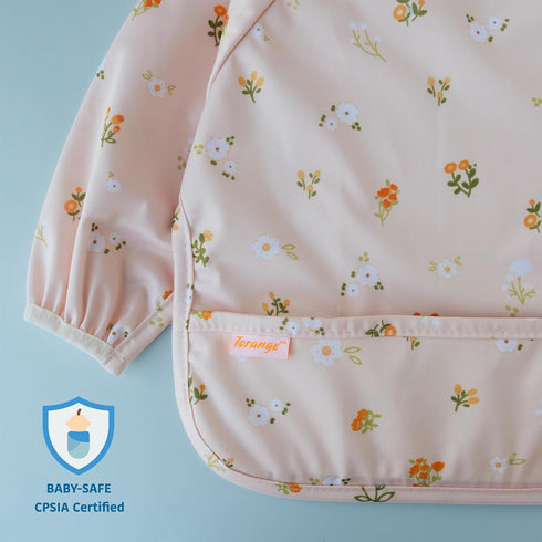 Torange Waterproof Long Sleeve Bib Machine Washable Baby Bibs for Eating Baby Smock Bib for Toddler BLW Supplies