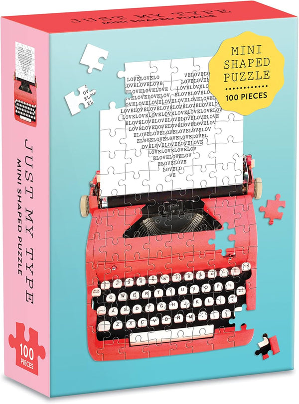 Galison Mini Jigsaw Puzzle, Vintage Typewriter, 100 Pieces, Multicolor