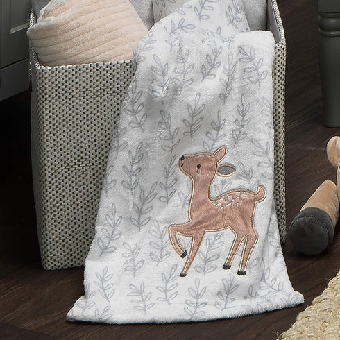 Bedtime Originals Deer Park Baby Blanket, White Color