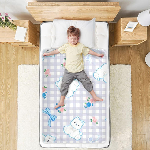 siphylline 52" 34" Cartoon Cute White Dog Plaid Extra Large Resuable Potty Training Pee Pad Waterproof Washable Potty