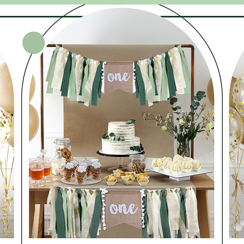 1st 80 inch Buryeah One Highchair Banner Birthday Highchair Banner for Girls Boys Birthday Party Supplies Cake Photo