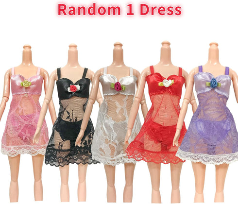 13 Pcs Doll Clothes and Accessories for 11.5 Inch Girl Dolls, Including Dresses, Tops, Pants, and Pajamas