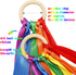 WILLBOND 3 Pieces Rainbow Hand Kite Ribbon, Dancing Ribbon Streamer with Wood Ring Educational Toys
