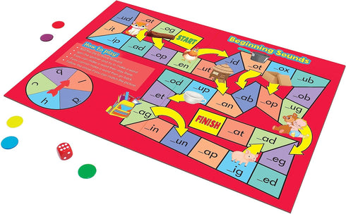 Junior Learning Phonics Board Games Set - 6 Counters for Ages 4-5, Language Skills