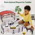 Farm Animals Toys Set - Barn Toy Combine Harvester Tractor with Trailer and Figures Playset for Kids 3-7 Years Old