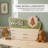 TTMerriwood 6.5" Adventure Hello World I'm Here Sign, Wooden Retro Birth Announcement Prop, Camping Nursery Keepsake