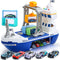 CUTE STONE Cargo Ship Toy & Gantry Crane, Toy Boat and Crane