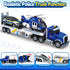 3 4 5 6 7 8 20.5" Kids Toys for Years Old Boys, Police Truck Toy with Racing Car and Helicopter, Toddler Friction