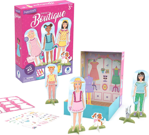 Educational Insights PaperCraft Sweet Boutique, Paper Dolls Fashion Boutique Toy for Ages 3+