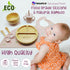 Set: TEAMKO Silicone Baby Feeding Bamboo Baby Plate and Bowl, Bib, Utensils, Cup & Placemat - Bamboo Kids Plates