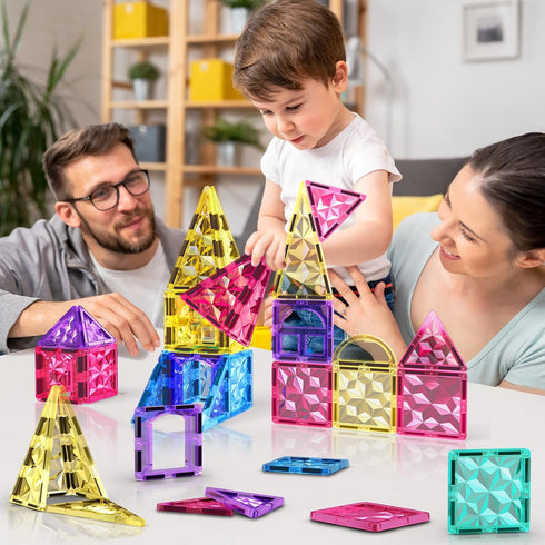 110PCS Sets 3D 3 4 5 6 7 8 9 Jasonwell Magnetic Tiles Kids Magnetic Blocks Building Magnet Toys Preschool Educational