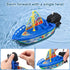 6PCS Playset Toyvian Kids Plastic Boat Toys: Boys Vehicles Boatsail Wind up Toys for Bathtub- Motorboats Kids Bathtub