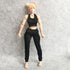 1/12 Scale Figure Clothes - Vest T-shirt + Pocket Pants for 1:12 6inch Female TBL Action Figure Doll (Black)