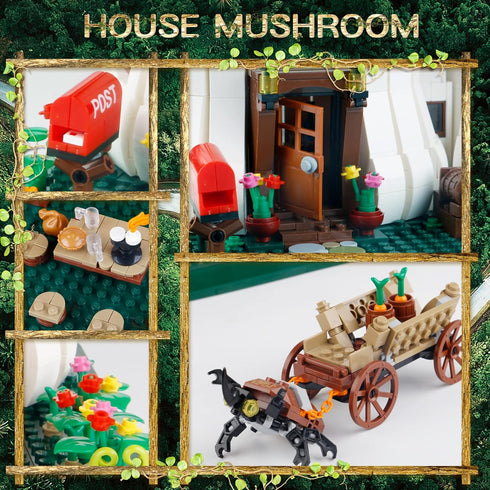 2233PCS Sets,Creative 6+ Bibilock Mushroom House Building Blocks Ideals Treehouse Building Blocks, Best Present
