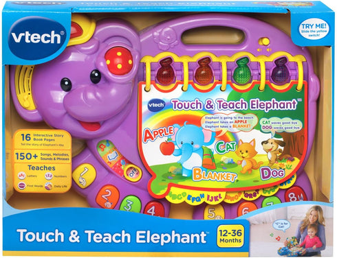 VTech Touch and Teach Elephant Toy - Purple Educational Fun