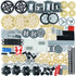 Technical-Pieces-Parts Set, Gears Wheels-and-Axle Pin Connector Pin Rack Steering Wheel Differential, MOC Building