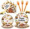 100 Pcs Construction Birthday Party Supplies - Construction Themed Plates and Napkins