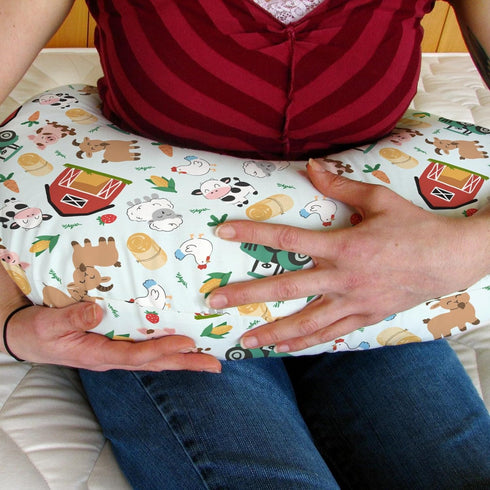 Colorful Farm Animals Baby Nursing Pillow Covers for Boy Girl Pig Cow Goat Chick Barn Tractor Nursery Feeding