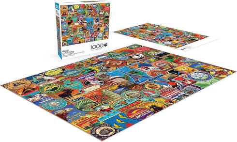1000 Piece Jigsaw Puzzle for Adults - Suitcase Stickers by Buffalo Games - Lewis T Johnson - 26.75 x 19.75