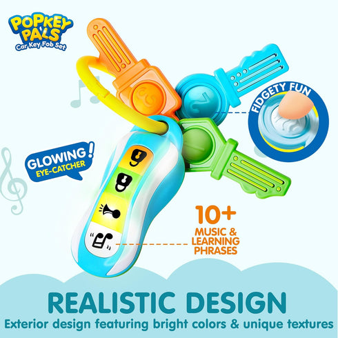 Set, 60+ 10 JOYIN Baby Musical Toy Phone and Car Keys Teether Music and Learning Phrases, Baby Learning Toys Months