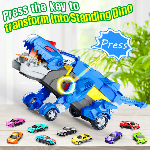 VESIHOLO 3-5, 12 Set, 3 4 5+ Dinosaur Toys for Kids Dinosaur Truck with Cars Toys, Car Track Birthday Gifts Toys