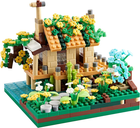 Four Seasons Flower House Botanical Collection, 4 Models Micro Mini Blocks Building Set for Kids and Adults