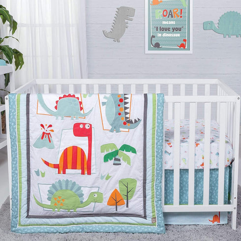 Trend Lab Dinosaur Roar Breathable 3-Piece Crib Bedding Set, Can Be Used
