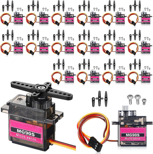 Hanaive 16 Pcs Mini MG90s 9g Micro Servo Motor RC Servo Kit