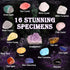 Gemstone Dig Kit - 16 Real Gem Stones Excavation STEM Educational Toys for Boys and Girls