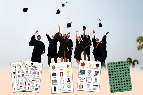 Graduation Bingo Cards for 24 Players | Graduation Game for Family & Friends Activities, Holiday Party Supplies (09)
