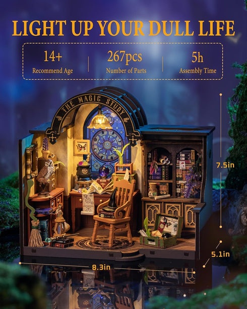 Rolife DIY Miniature House Kit, Mini Wooden Dollhouse Kit for Adults to Build, Tiny House Mayberry Street Miniatures