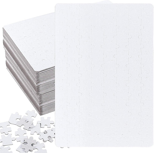 HAKZEON 35 Sets 120 Pcs White Blank Sublimation Jigsaw Puzzles 8 x 11 Inch for DIY Projects, Custom Puzzle Pieces