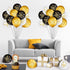 45 Pieces 12 Inch Happy Birthday Balloons, Black Gold White Latex Balloons for Birthday Anniversary Party Decoration