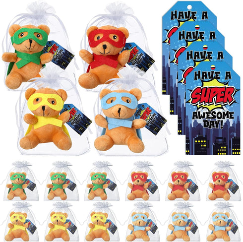 Silipull 18 Pcs Hero Party Favor Stuffed Animal Bears Small Bear Plush