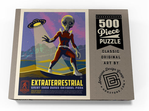MyPuzzle Legends of The National Parks: Great Sand Dune's Extraterrestrials Vintage Poster - Premium 500 Piece Jigsaw